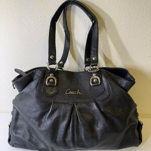Coach Ashley Black Leather Tote Bag